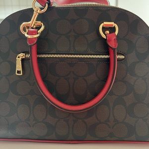 Coach Purse w/ Gold and Red Accents